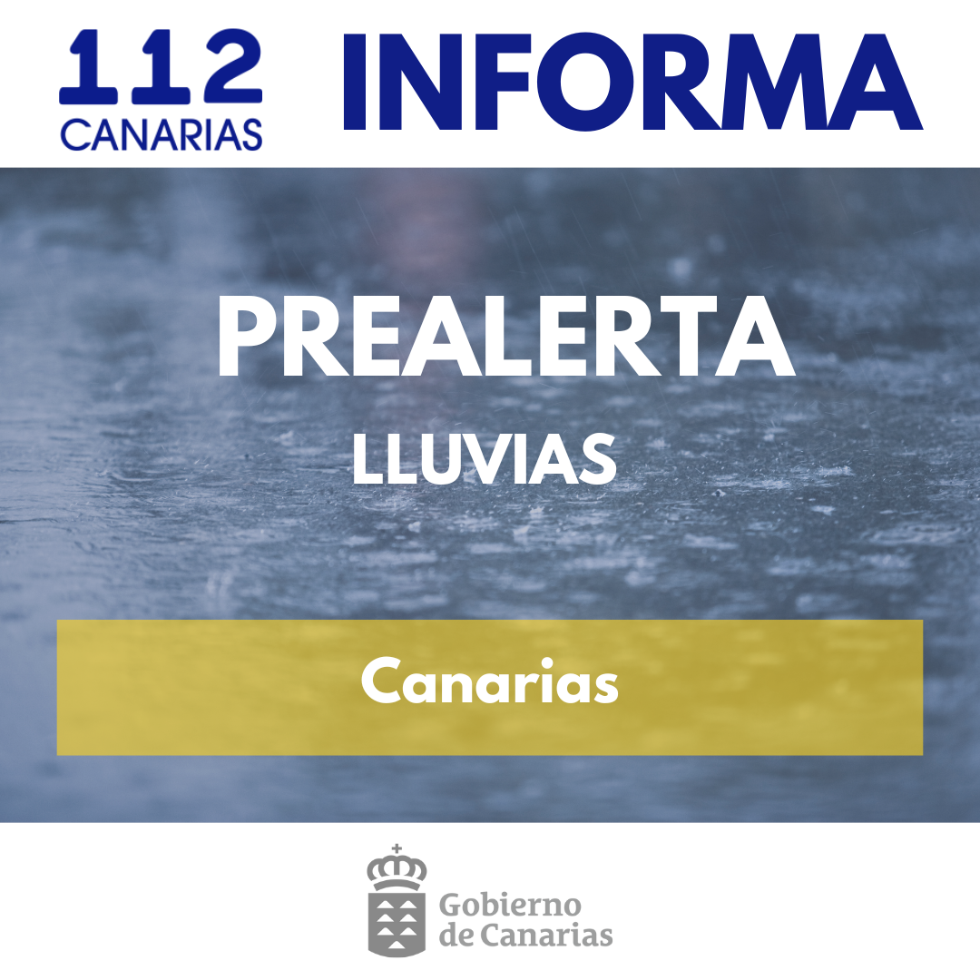 Cartela prealerta por lluvias en Canarias