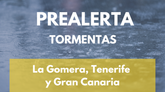 Prealerta por tormentas en La Gomera, Tenerife y Gran Canaria